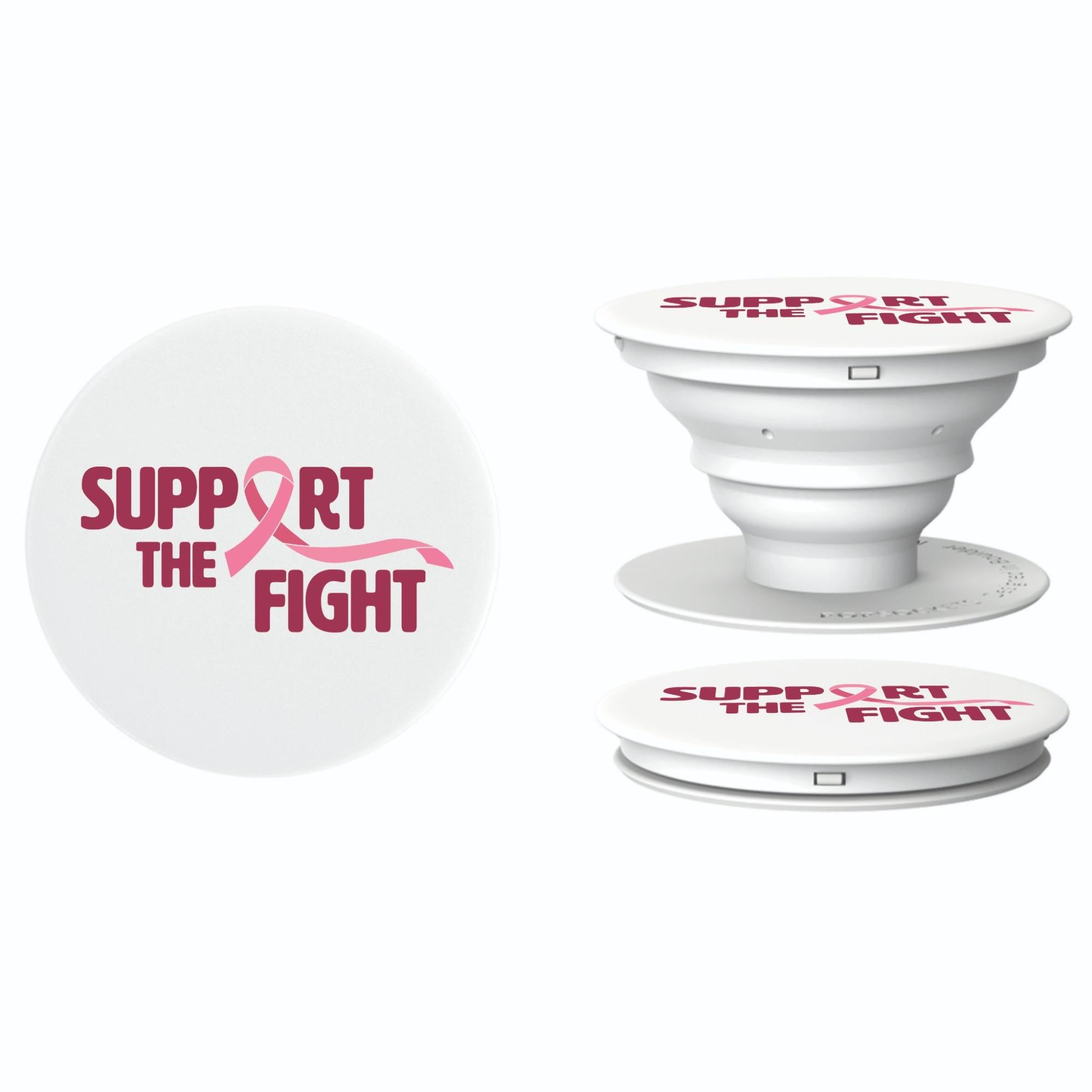 customized PopSocket with pink ribbon for breast cancer awareness month