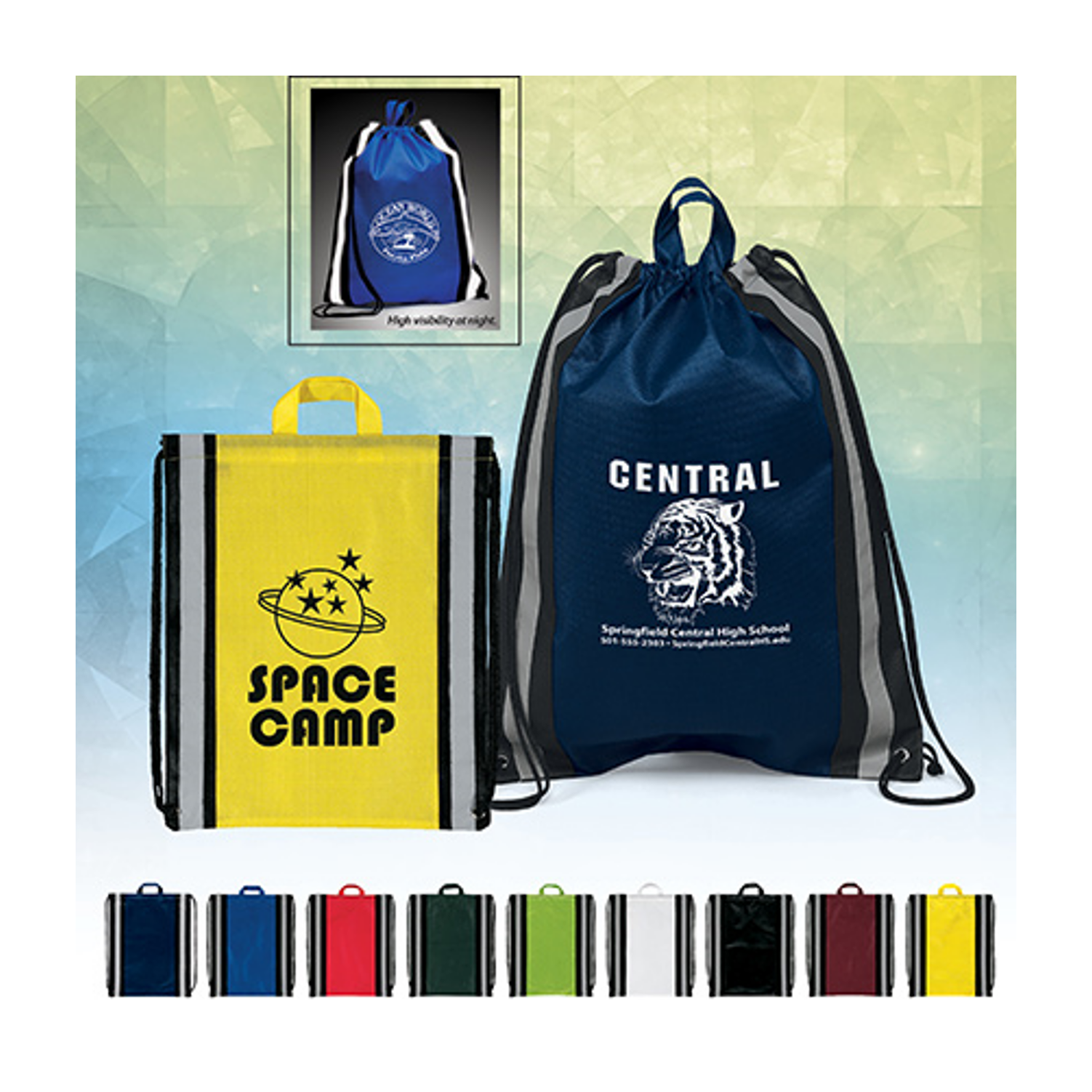 Recycled Promotional Products America Recycles Day Recycled Personalized Drawstring Bags Eco Bags