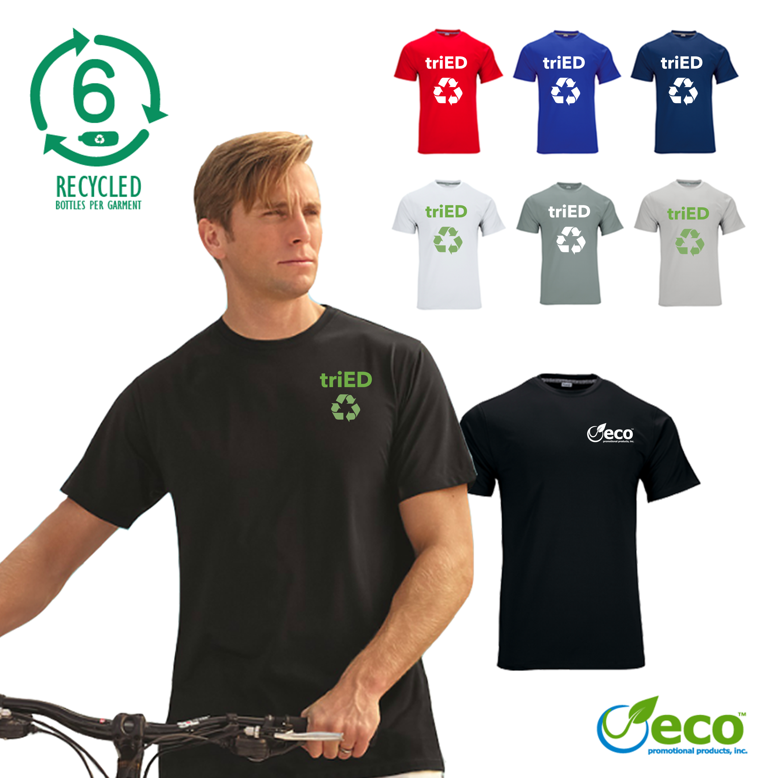 Recycled branded short sleeve performance tshirt Moisture Wicking Printed T-shirt