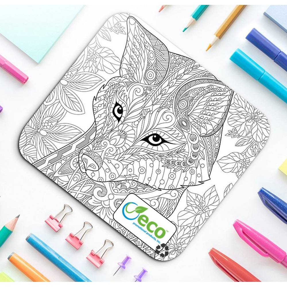 Recycled Stress Reliever Color-In Mouse Pad